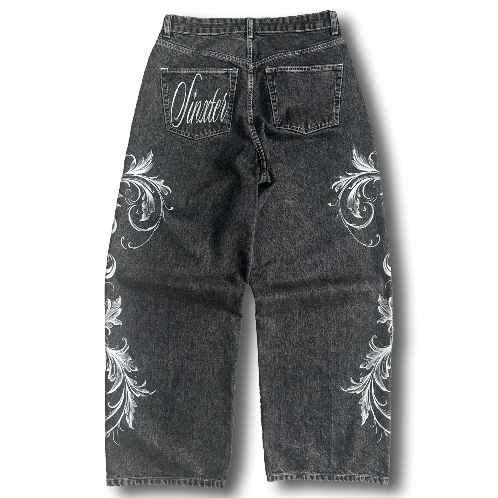 Black Flourish Jeans