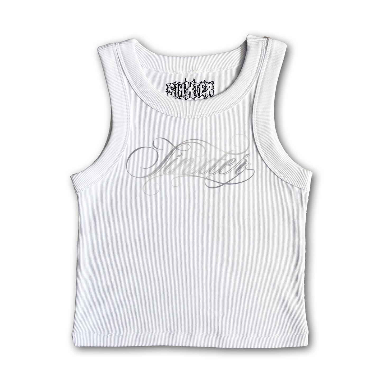 Flourish Script Cropped Tank