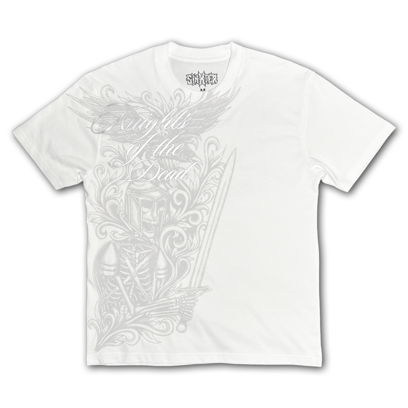Skeleton Knight White Tee